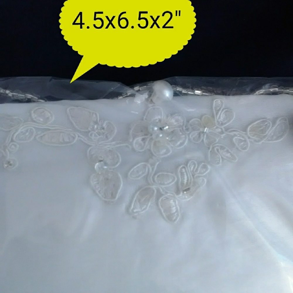 White Satin purse